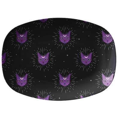 Moonlight Purple Cat 10" x 14" Serving Platter