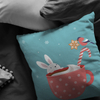 Warm Little RabbitThrow Pillow