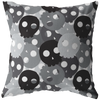 Black and White Skulls Throw Pillow