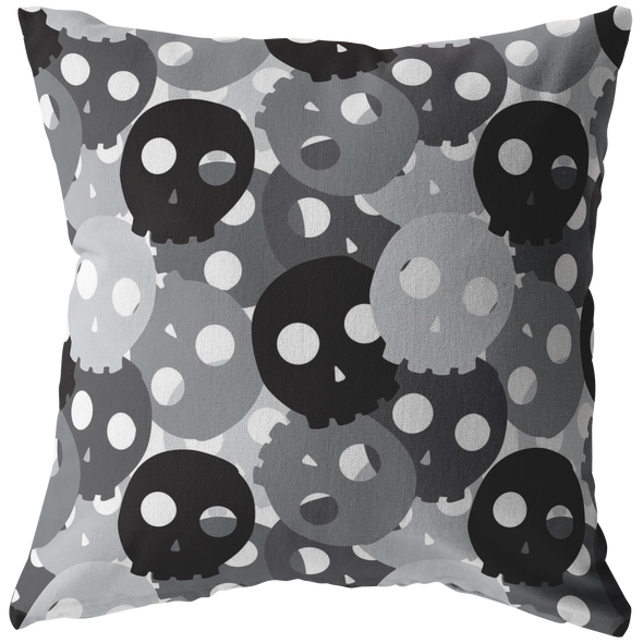 Black and White Skulls Throw Pillow