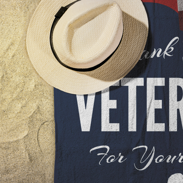Thank You Veterans For Your Service Beach Towel
