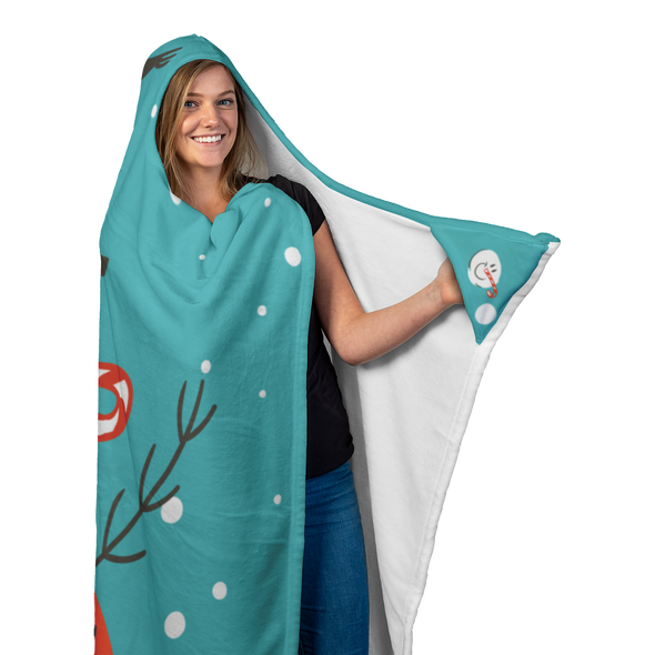 Friendly Snowman Hooded Blanket