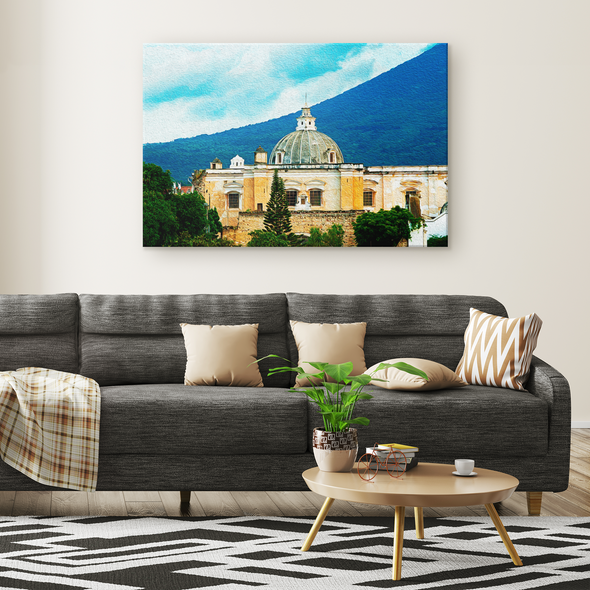 Iglesia San Fransico El Grande, Guatemala Oleo Style Painting Canvas Wall Art