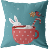 Warm Little RabbitThrow Pillow