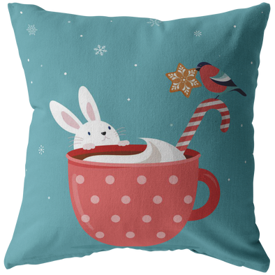 Warm Little RabbitThrow Pillow
