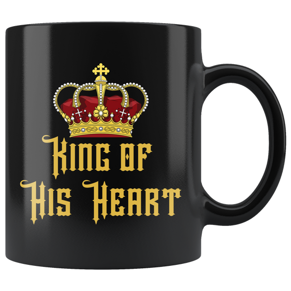 King Of His Heart 11oz Matching Black Mugs