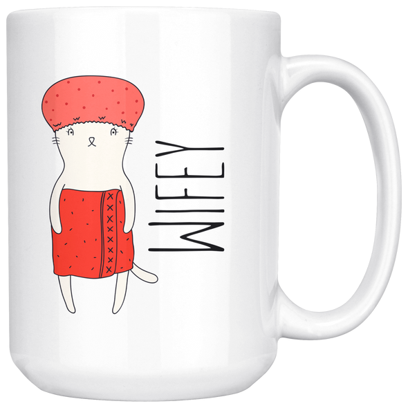 Wifey + Hubby Cats 15oz Matching White Mug