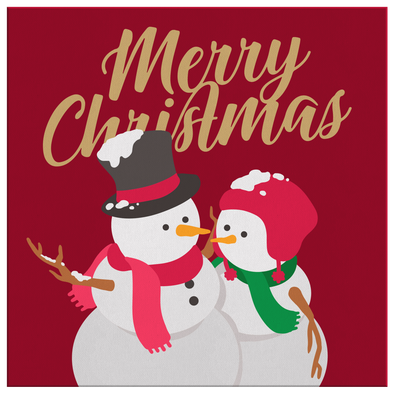Snowman and Wife Luxury Christmas Canvas Wall Art