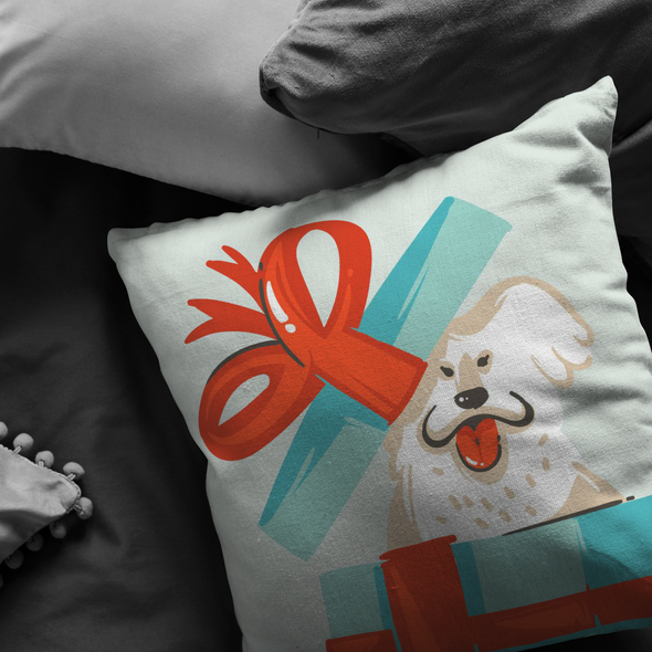 What If You Give a Puppy For Christmas Throw Pillow