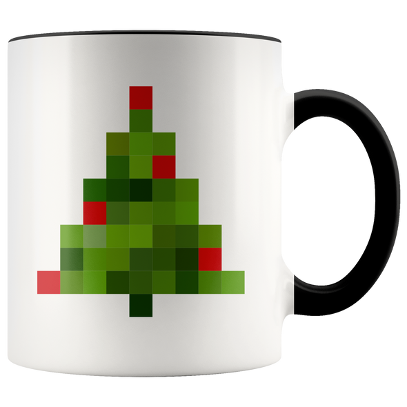 Pixelated Christmas Tree 11oz Accent Mug