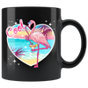 Cool Flamingo Black 11oz Mug