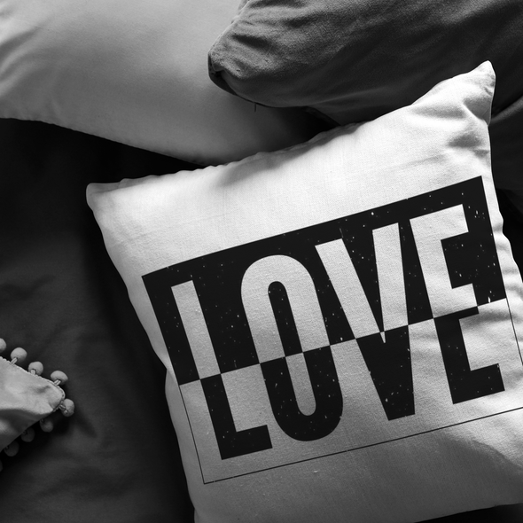 Black & White Love Throw Pillow