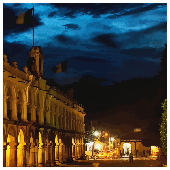 Antigua Guatemala Digital Painting Style Canvas Wall Art