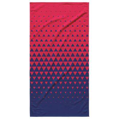 Geometric Blue & Red Beach Towel