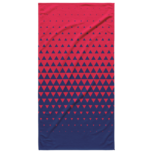 Geometric Blue & Red Beach Towel