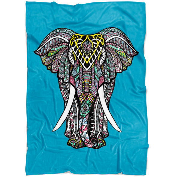 Blue Elephant Fleece Blanket