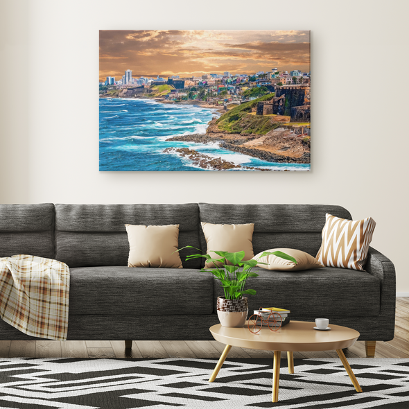 San Juan Puerto Rico Coastline Canvas Wall Art