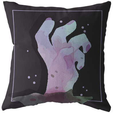 Zombie Hand Purple Throw Pillow