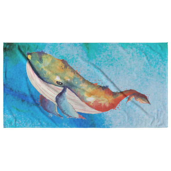 Watercolor Whale Beach Towel
