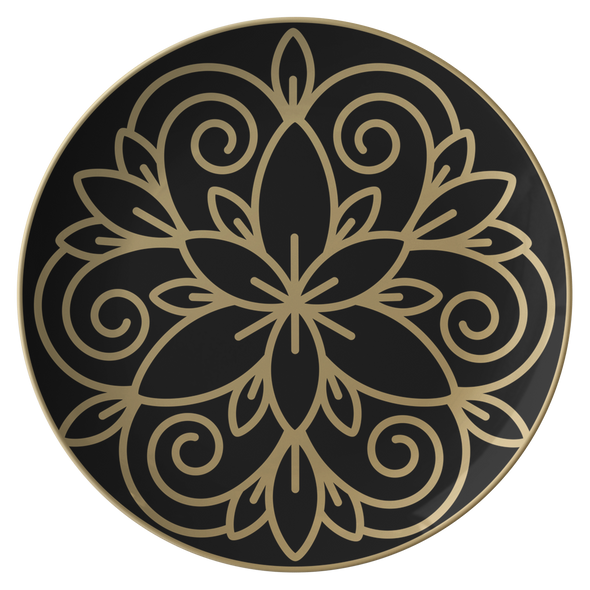 Black & Gold 10" Dinner Plate