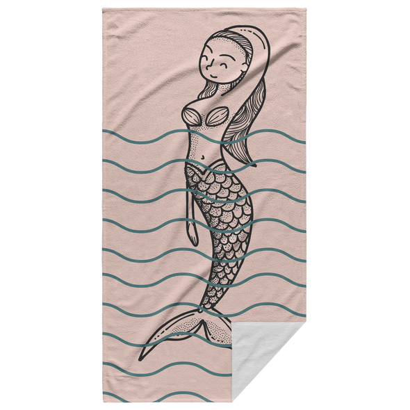 Happy Mermaid Beach Towel