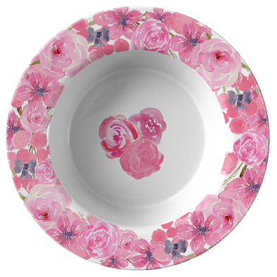 Pink Flowers In Bloom 8.5" Bowl