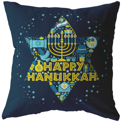 Love & Light - Happy Hanukkah Throw Pillow