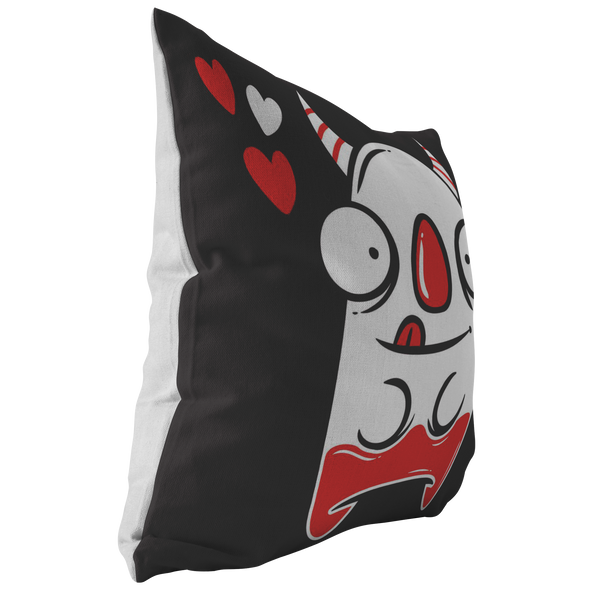 Funny Monster Loves You Throw Pillow