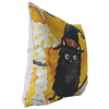 Watercolor Witch Cat Throw Pillow