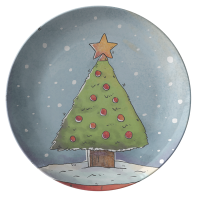 Christmas Snowball Christmas Tree 10" Dinner Plate