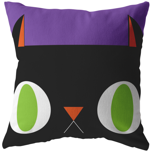 Little Monsters Cat Face Throw Pillow