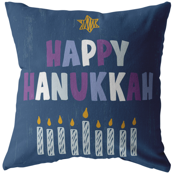 Wishing Happy Hanukkah Throw Pillow