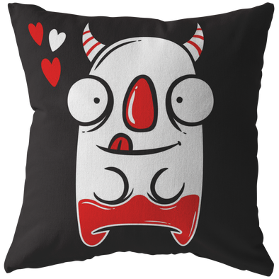 Funny Monster Loves You Throw Pillow