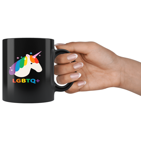 Pride Unicorn 11oz Black Mug