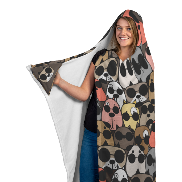 Casual Dogs Hooded Blanket