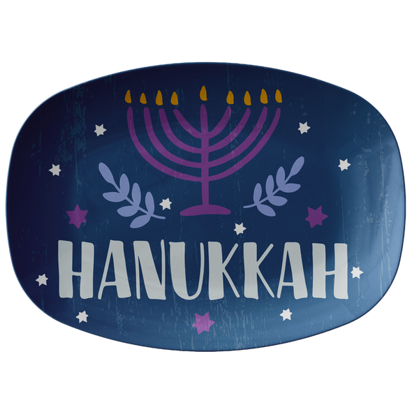 Love and Light - Happy Hanukkah 10" x 14" Serving Platter