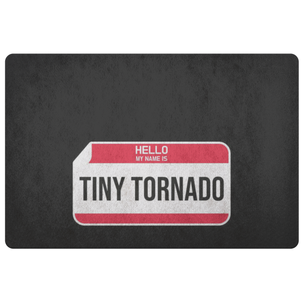 Hello My Name is Tiny Tornado Floor Mat