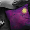 Purple Night Cementery Throw Pillow