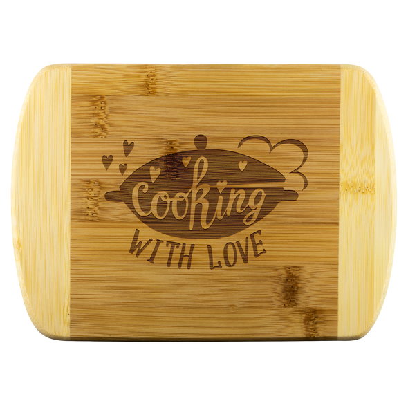 Cooking With Love Round Edge Bamboo Cutting Board