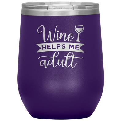 Wine Helps Me Adult 12oz Wine Tumbler