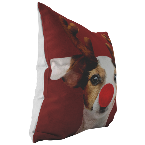 Reindeer Dog Christmas Throw Pillow
