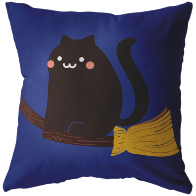 Halloween Kawaii Witch Cat Throw Pillow