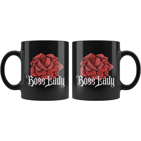 Boss Lady Black 11oz Black Mug