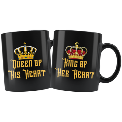 Queen + King of Your Hearts 11oz Matching Black Mug