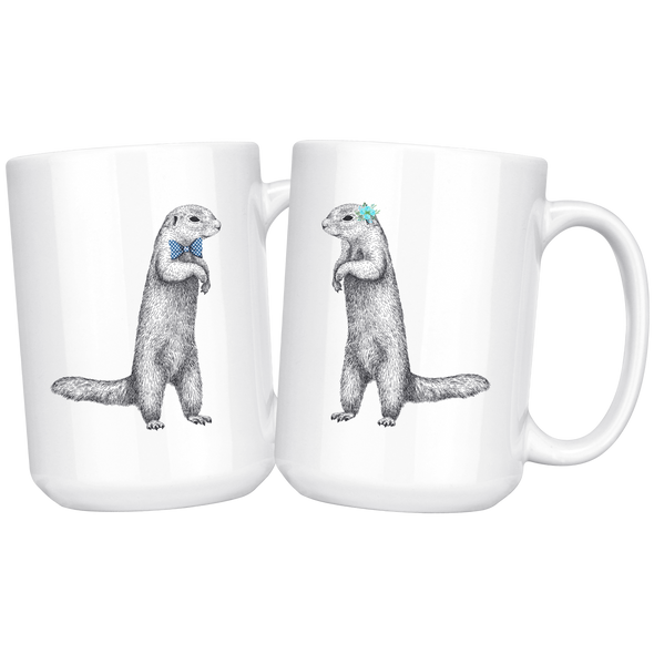 Mr. and Mrs. Otter 15oz Matching White Mug