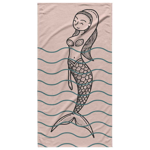 Happy Mermaid Beach Towel