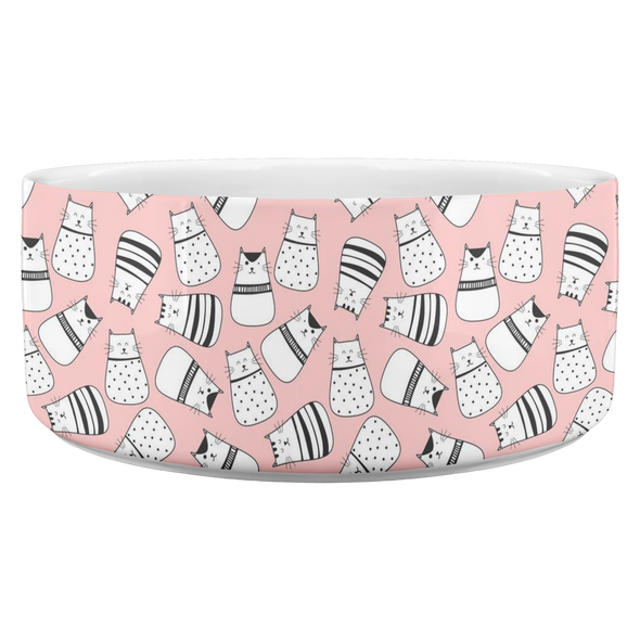 Kitties In Pink Pet Bowl