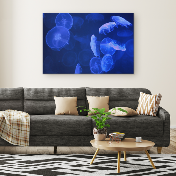 Blue Jellyfish Canvas Wall Art