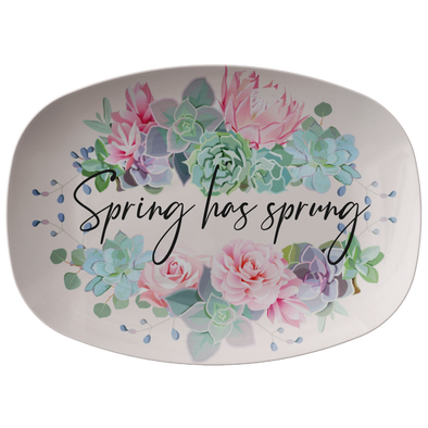 Spring Has Sprung Pink 10" x 14" Serving Platter