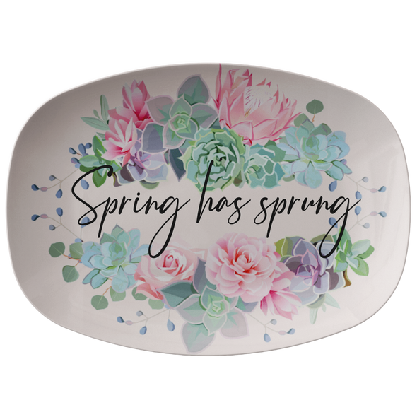Spring Has Sprung Pink 10" x 14" Serving Platter